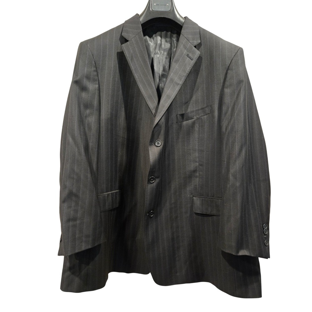 Loro Piana Daniel Cremieux Mens Black Pinstripe 3-Button Blazer Sport Coat *flaw